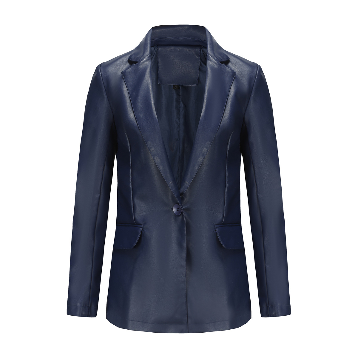 Long sleeved jacket women single button commuter casual leather jacket suit