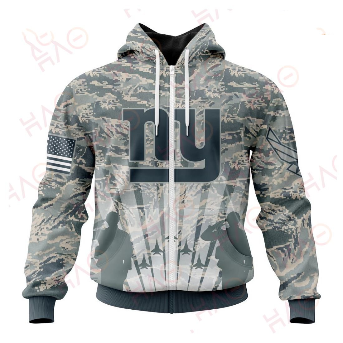 NEW YORK GIANTS 3D HOODIE US AIR FORCE