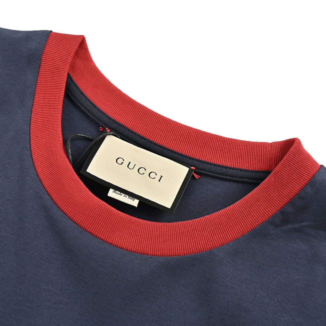 Gucci 24ss Get lt illustration series embroidered short sleeves