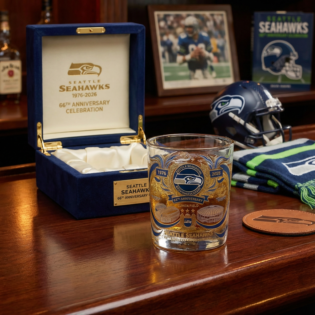 🥃 Seattle Seahawks – 66th Anniversary Whiskey Glass