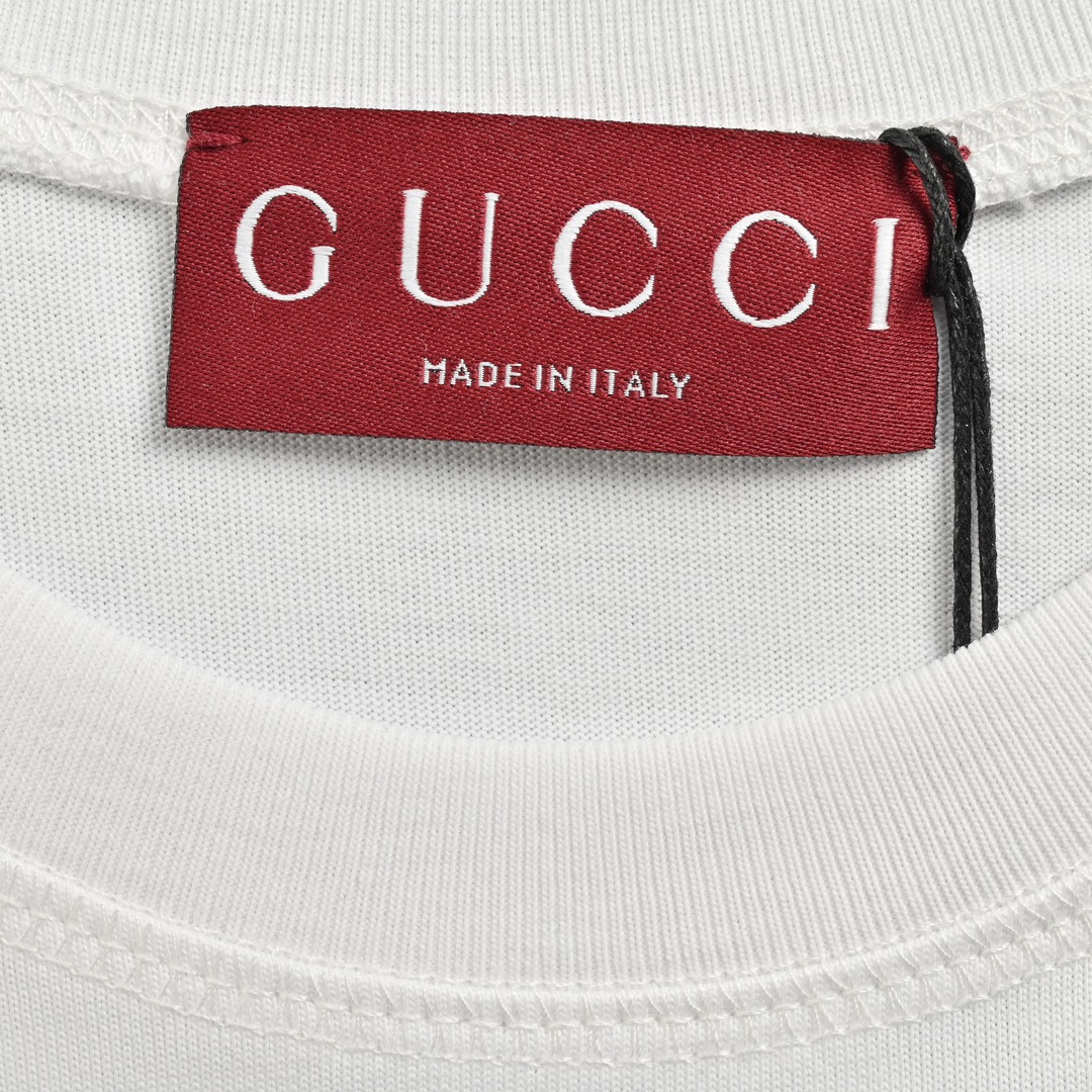 Gucci 24ss colorful letter print short sleeves