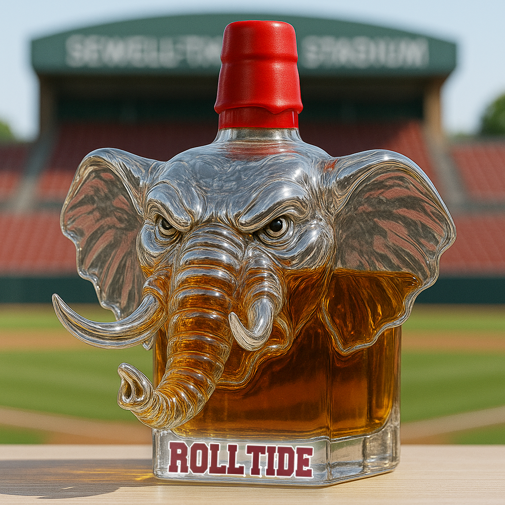 University of Alabama Big Al Whiskey Bottle