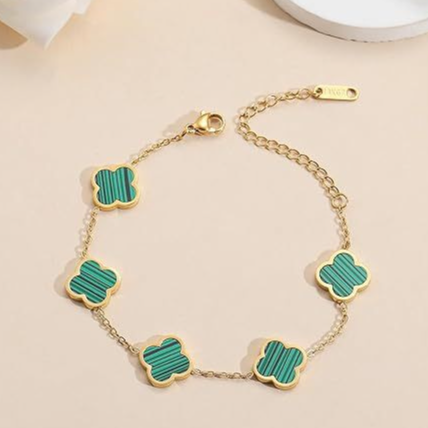 18K Gold Plated Clover Bracelet