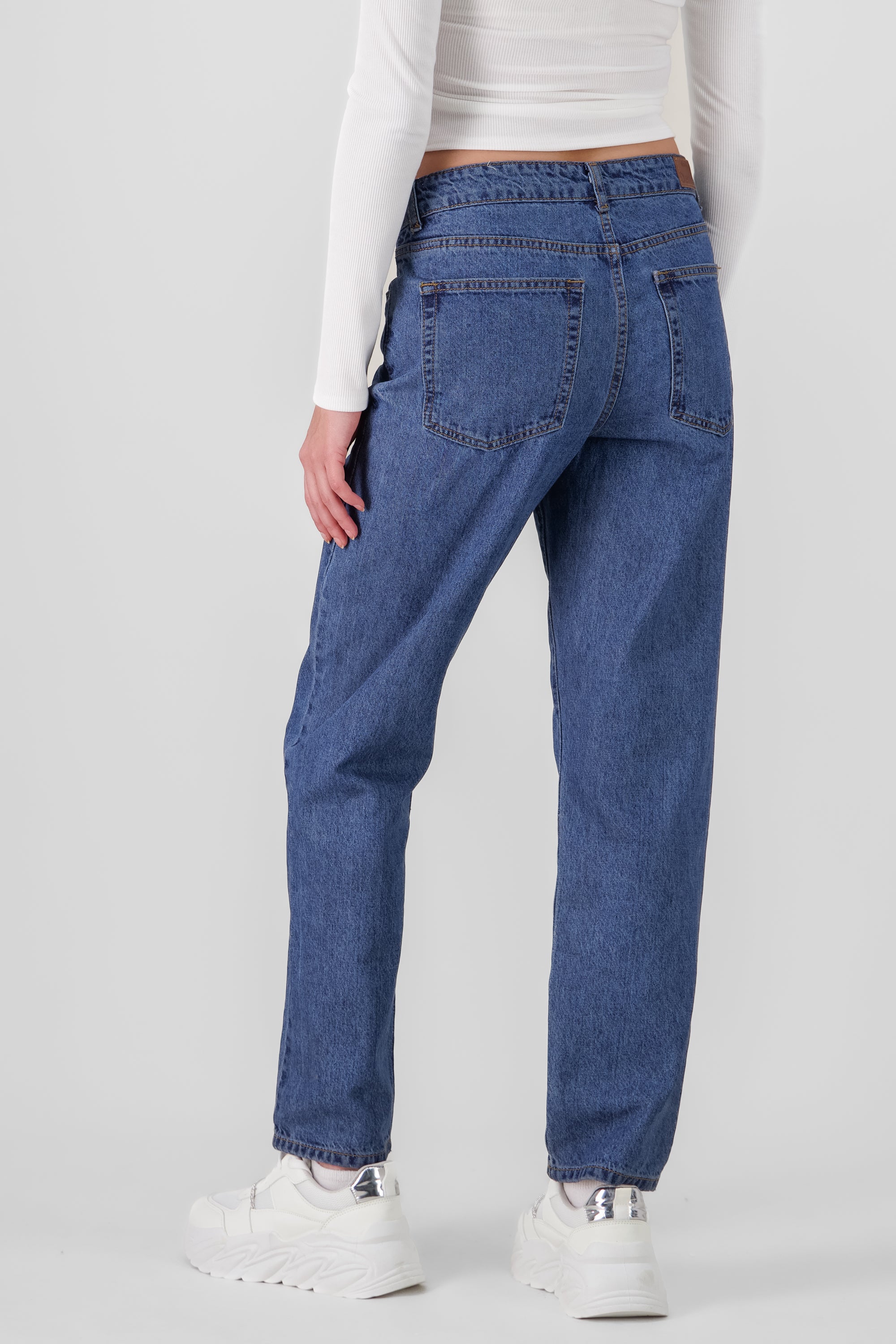 Mid Rise Straight Jeans