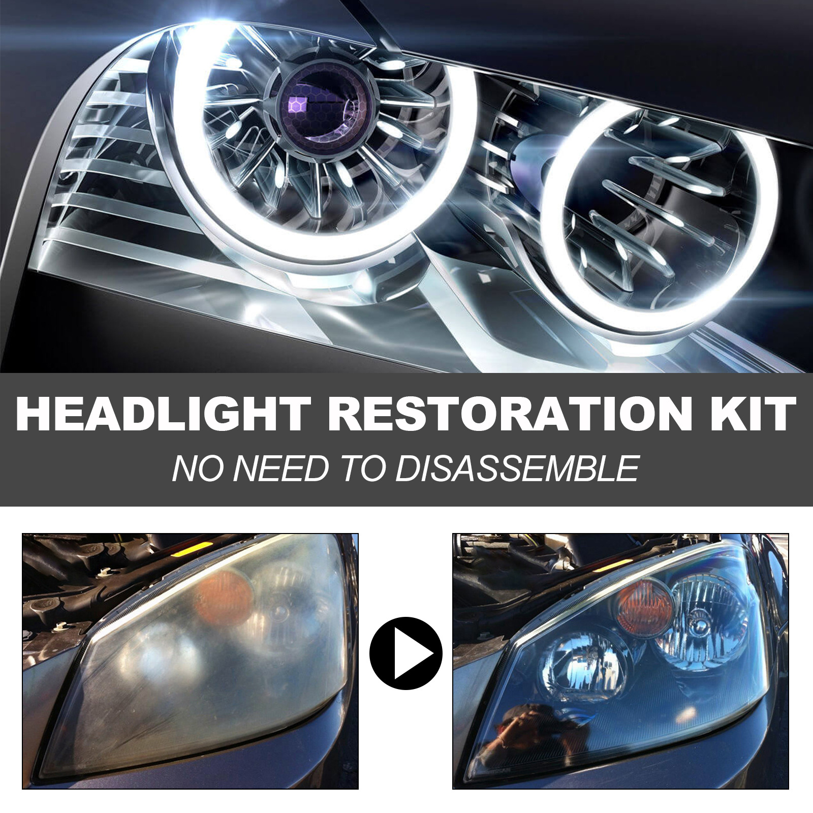 Car Headlamp Lens Cleaning Kit