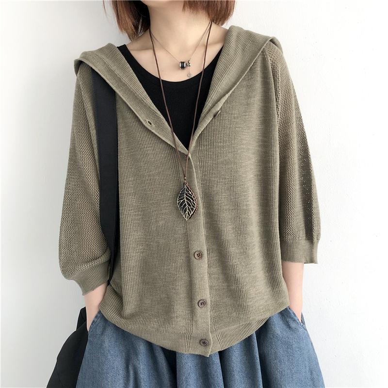 Solid Color Fashion Knitted Coat for Women