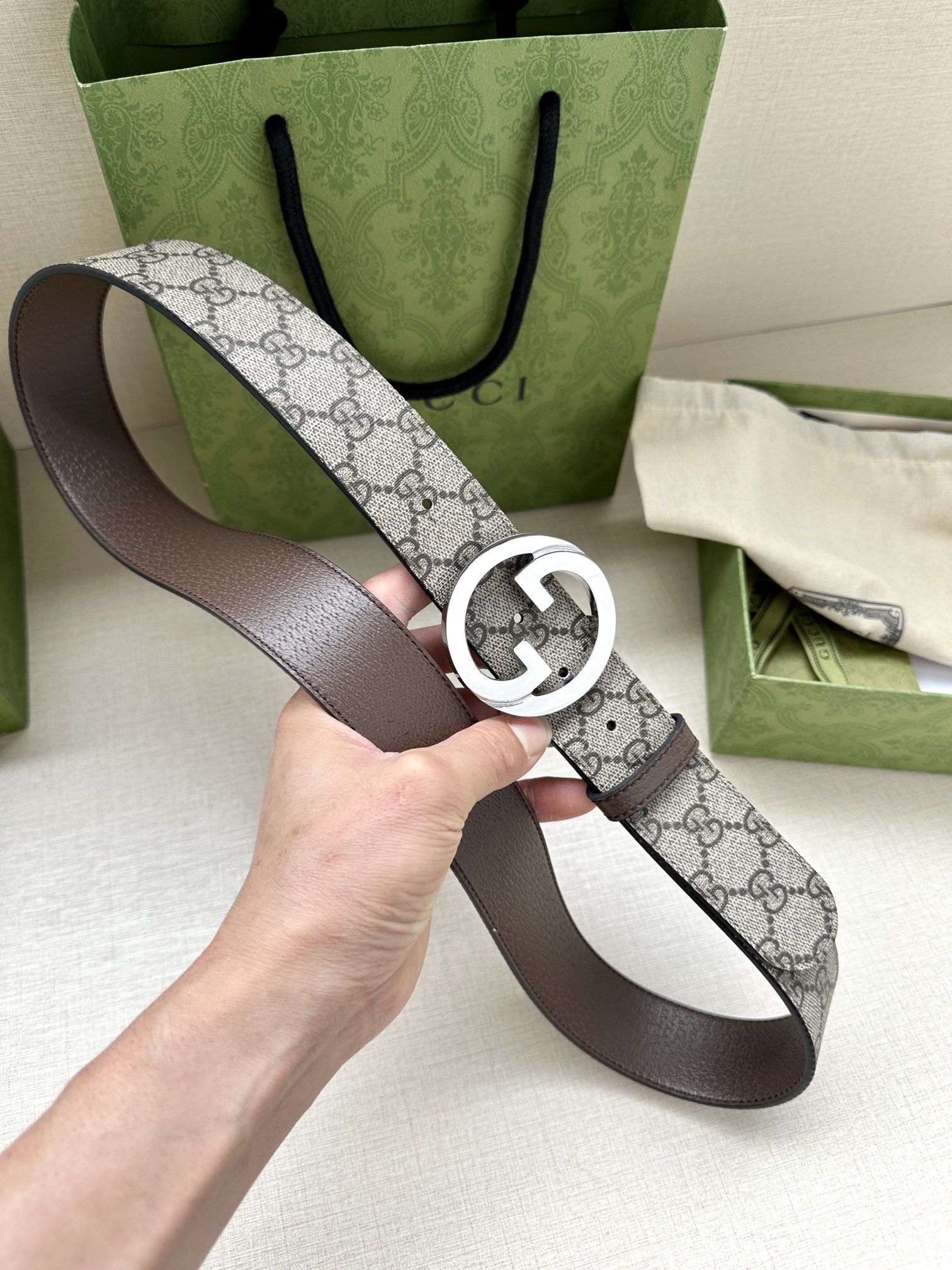 Gucci Marmont double-sided leather belt 3.8CM wide