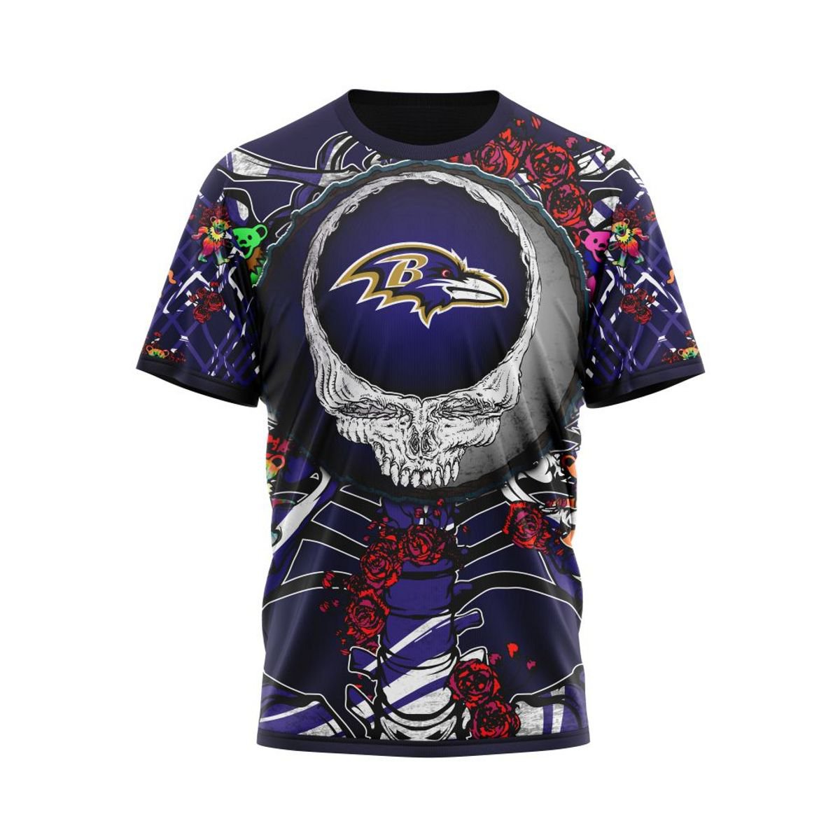 BALTIMORE RAVENS 3D HOODIE MIX GRATEFUL DEAD