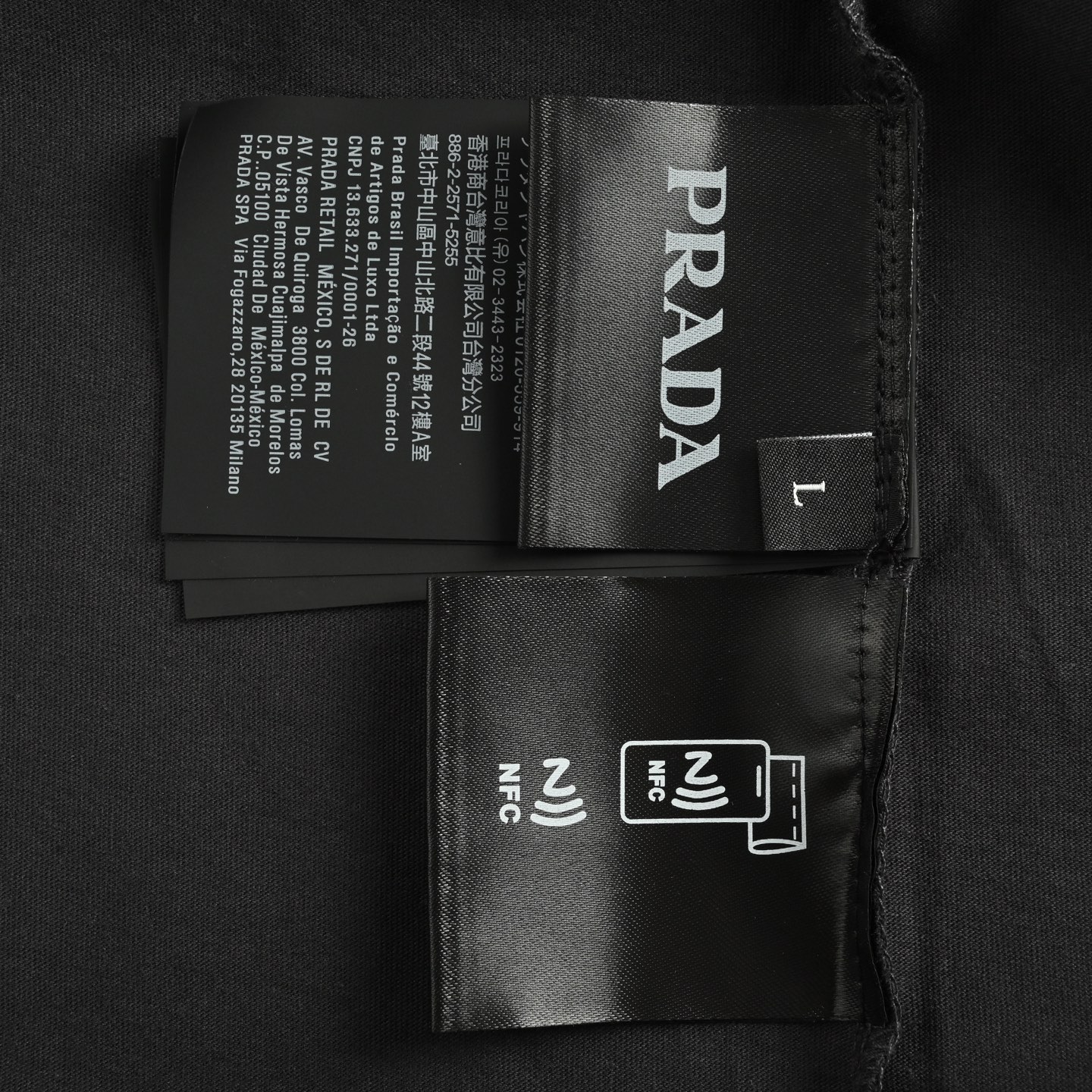 Prada 25Fw laser-burned triangle logo long-sleeved T-shirt