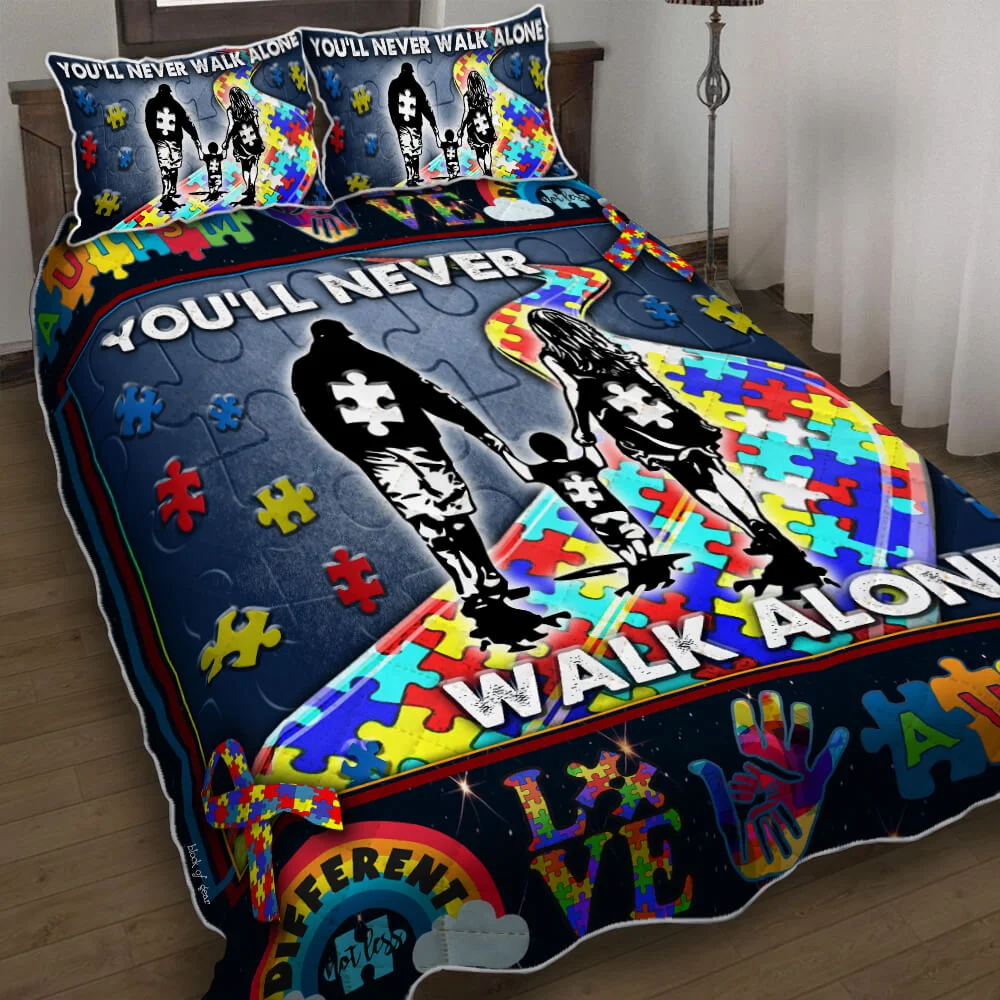 You’ll Never Walk Alone Autism Quilt Bed Set