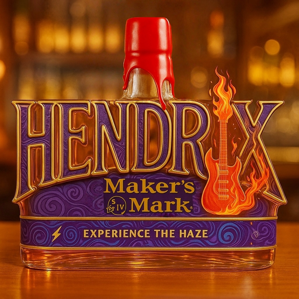 Jimi Hendrix Whiskey Bottle