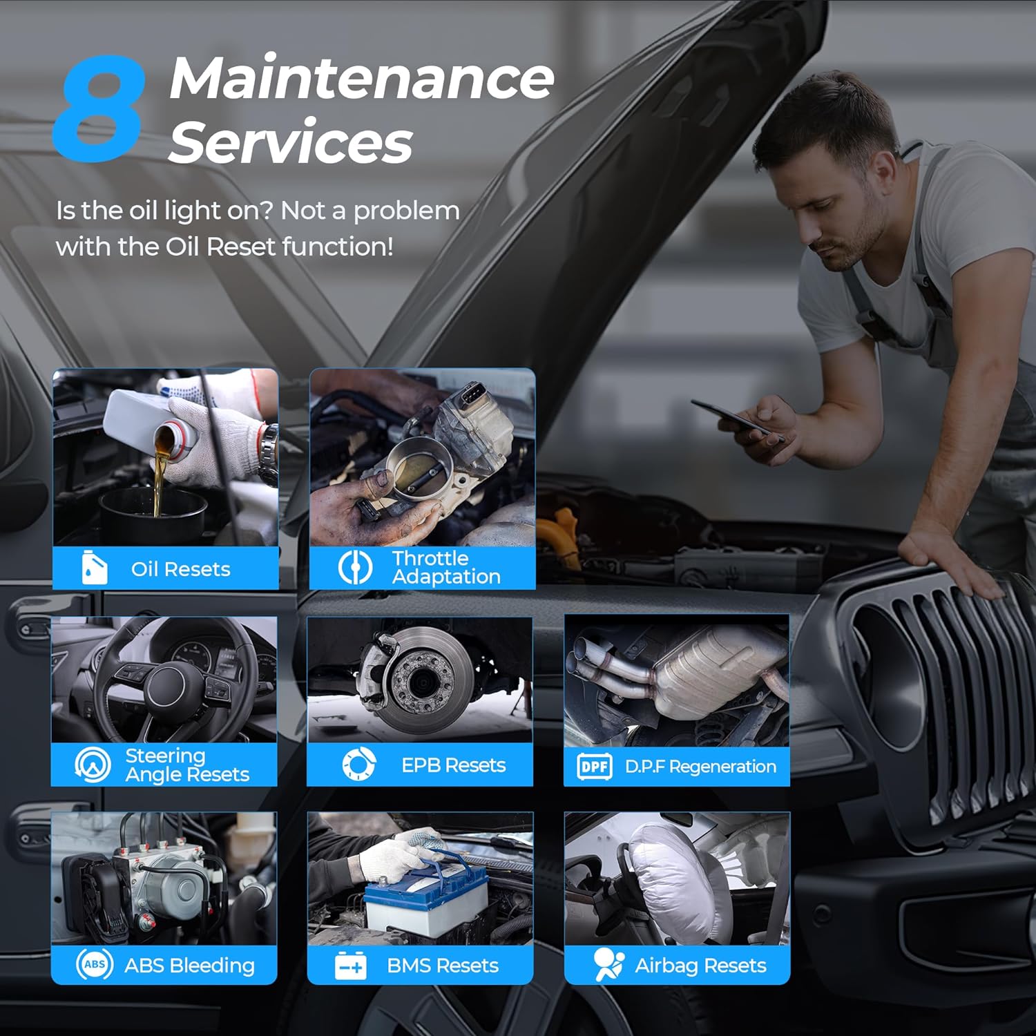 TopScan OBD2 Scanner Bluetooth Bi-Directional Scanner Wireless All System Diagnostic Tool