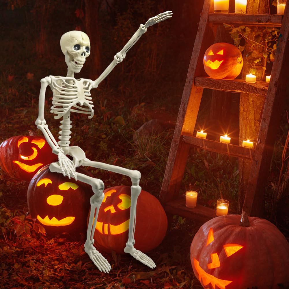 🔥Limited-Time Halloween Offer!🔥Full Body Posable Skeleton Realistic Human Bones