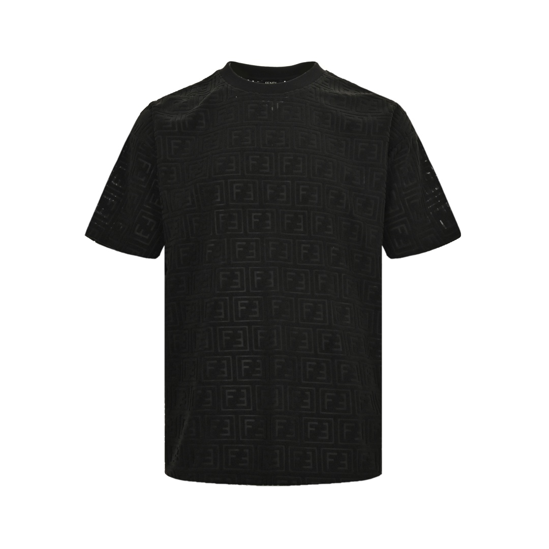 Fendi 24ss full print double F embossed jacquard suit short sleeves