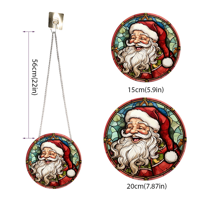 🎁🎁Santa Claus 3D Wall Breakthrough Acrylic Decoration - 🎅🎅A traditional round hanging ornament for the holiday season