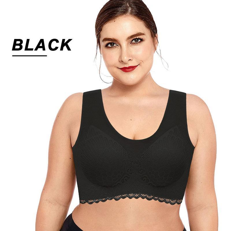 Buy 2 Free Shipping--Wireless Push Up Comfort Shock-proof Latex Pad Lace Bra