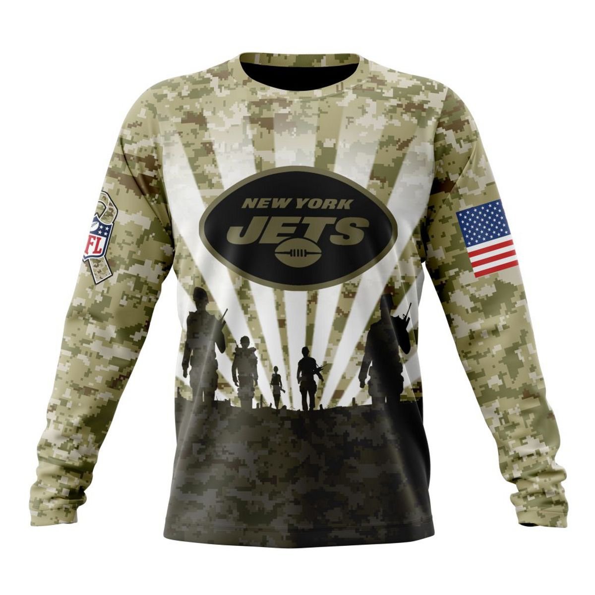 NEW YORK JETS 3D HOODIE HONOR VETERANS