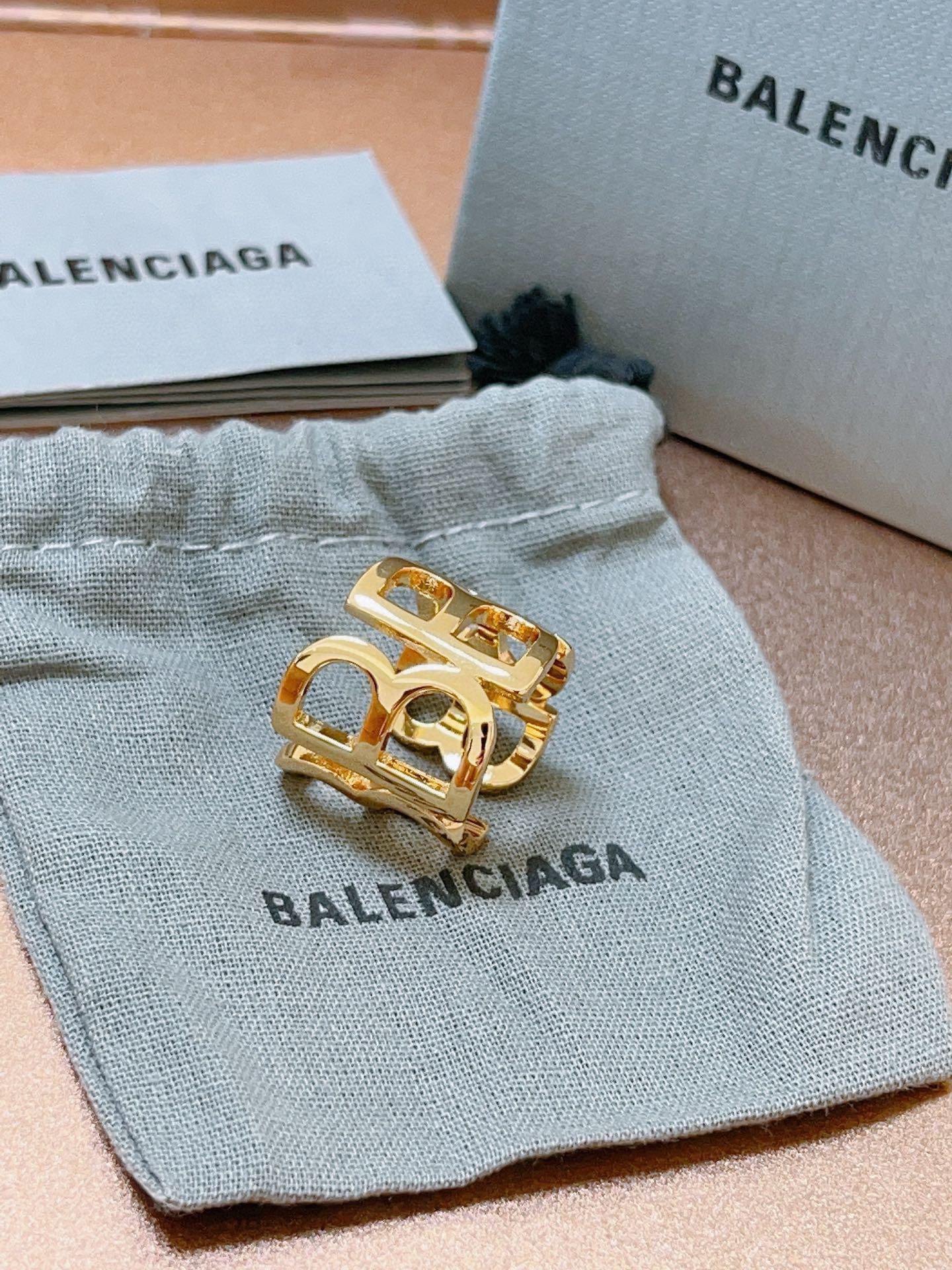 Balenciaga hollow gold ring