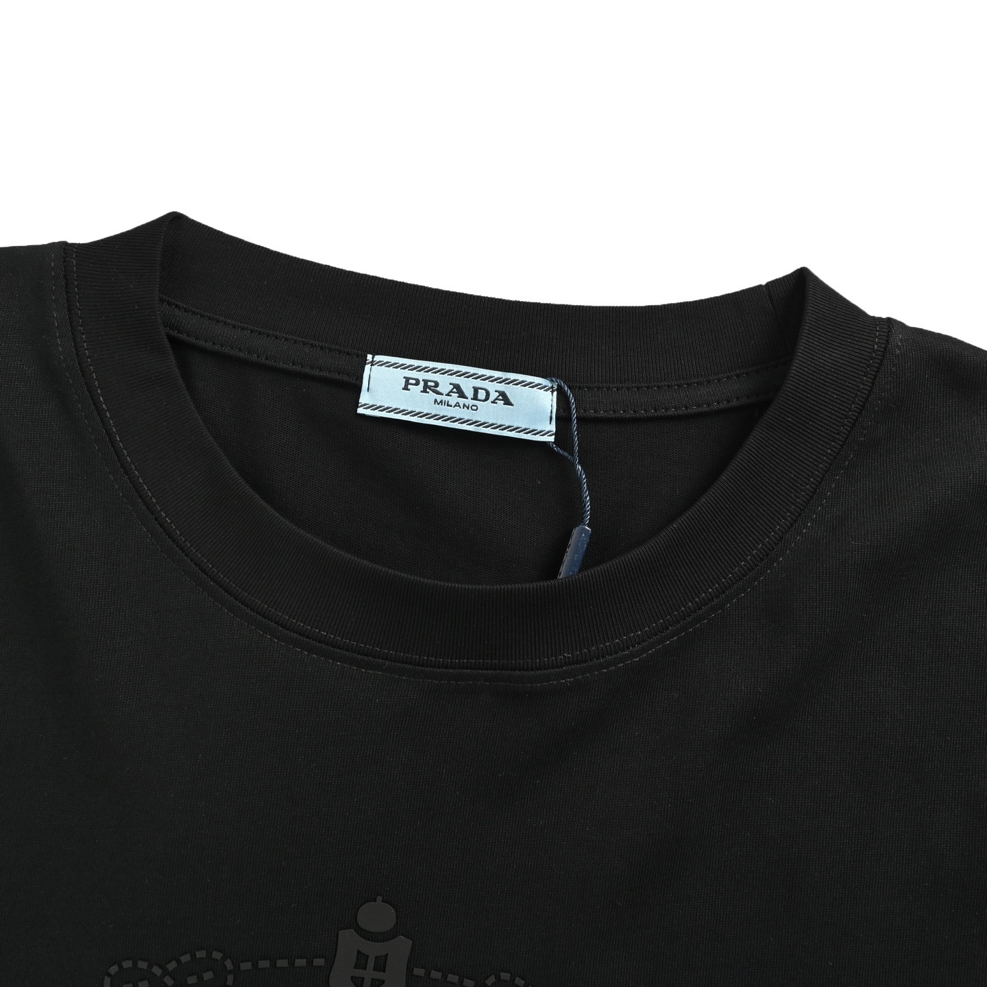 Prada 25ss embossed lettering short-sleeved shirt