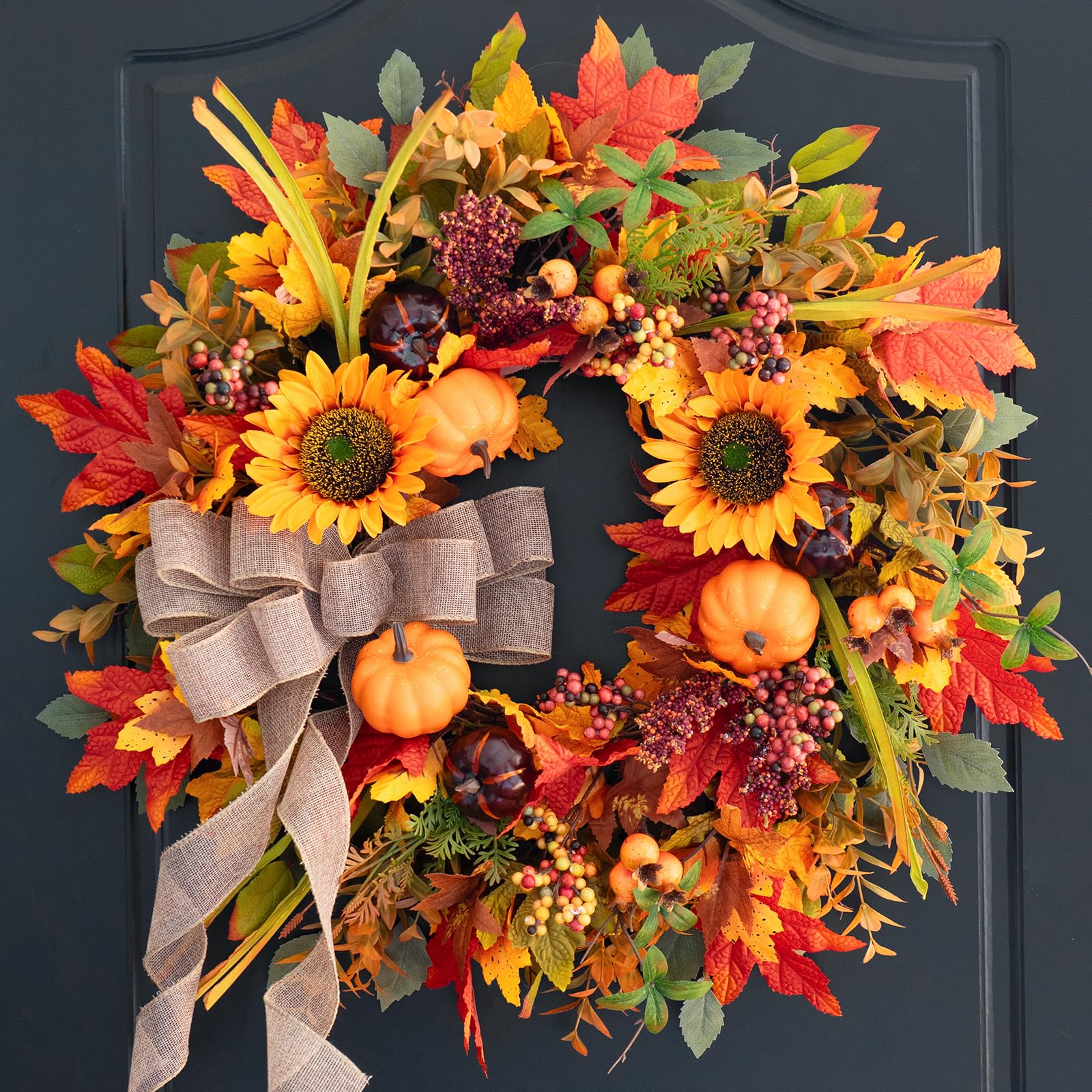 💥ON SALE💥- Fall Sunflower And Pumpkin Wreath  - Year Round Wreath🍂🚪