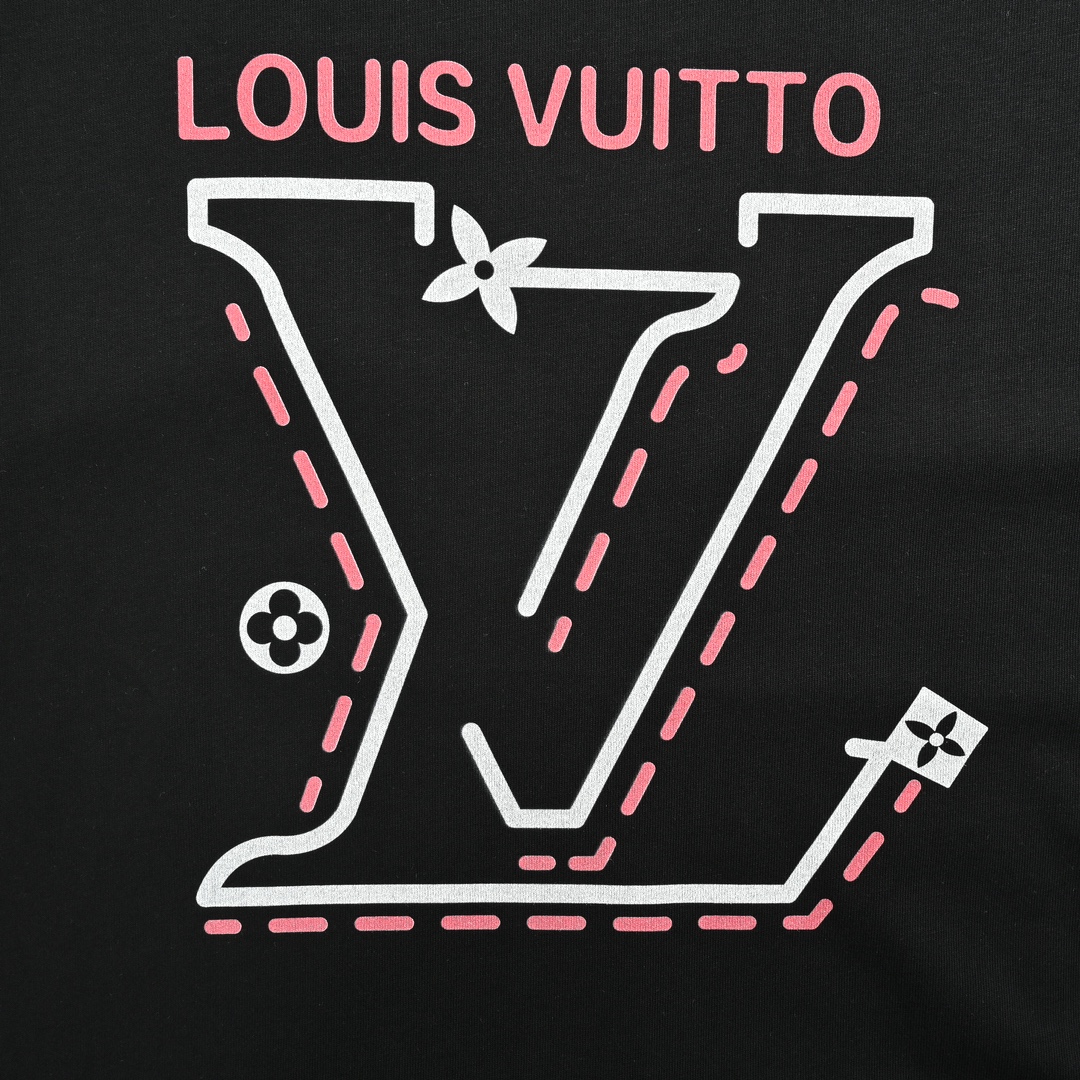 Louis Vuitton 24ss dotted large letter logo print short sleeves