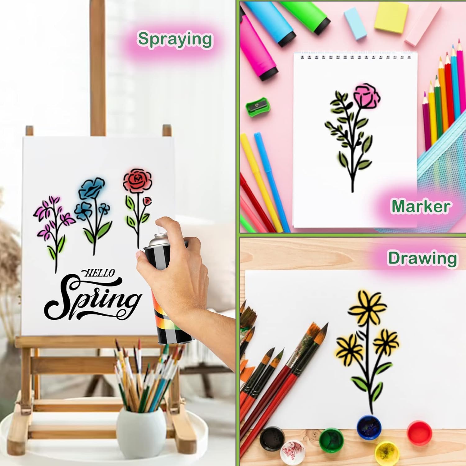 🎅2024 Christmas Promos🔥Reusable Botanical Flower Stencils
