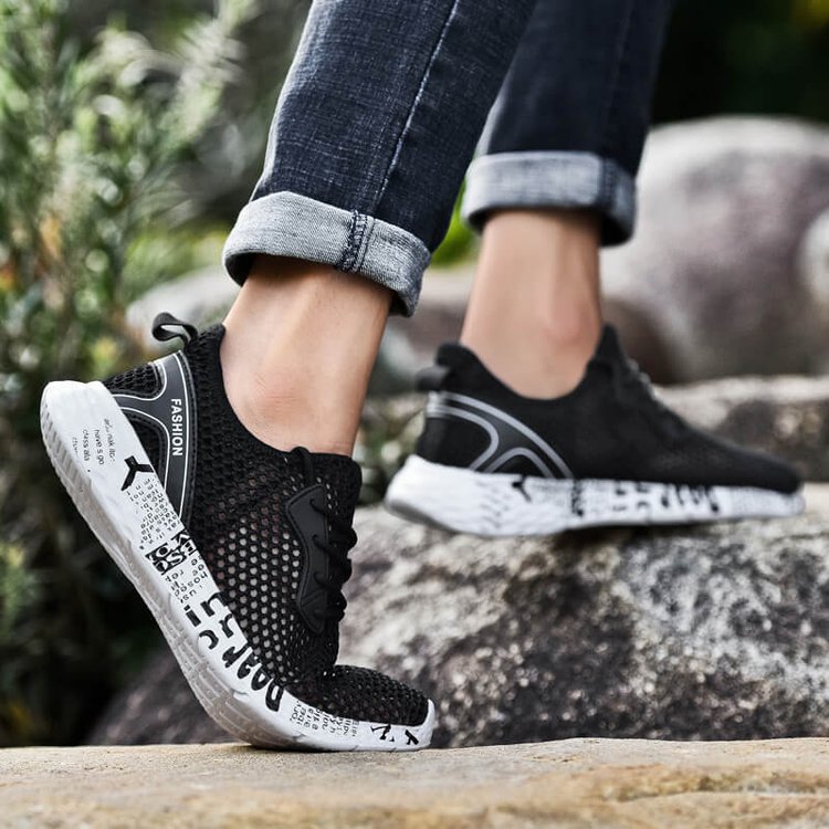 Men's Summer Graffiti Cutout Sneakers
