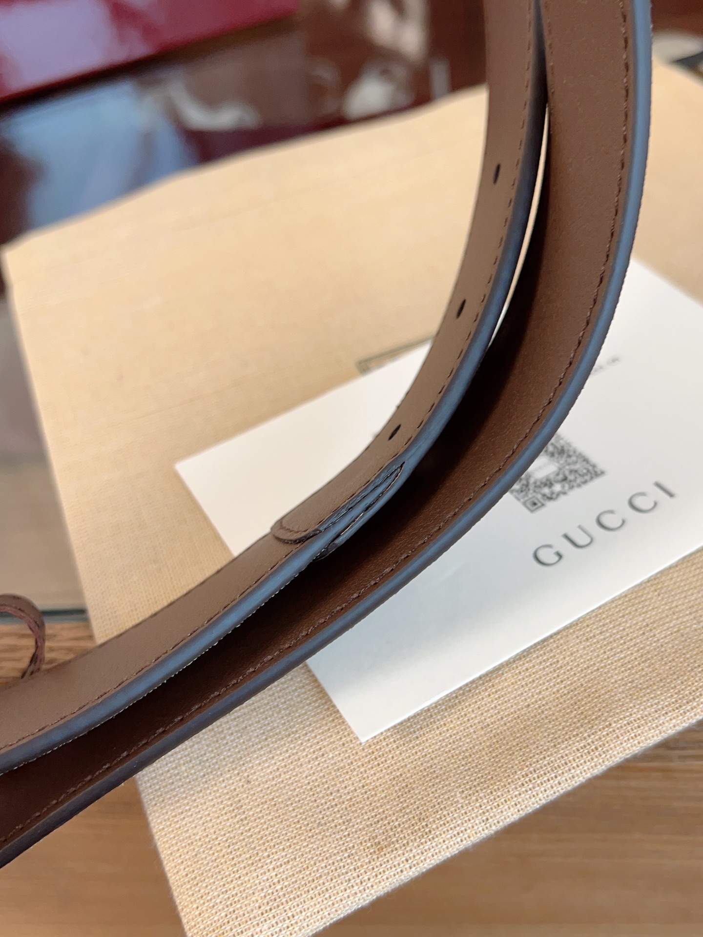 Gucci Double G steel buckle women's cowhide double-sided belt 3.0cm wide