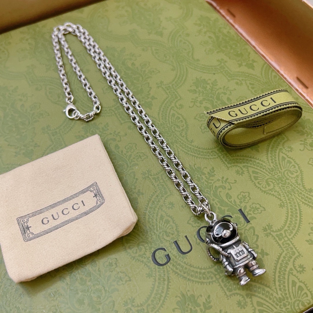 Gucci Anger Forest Series Robot Bear Chain Necklace