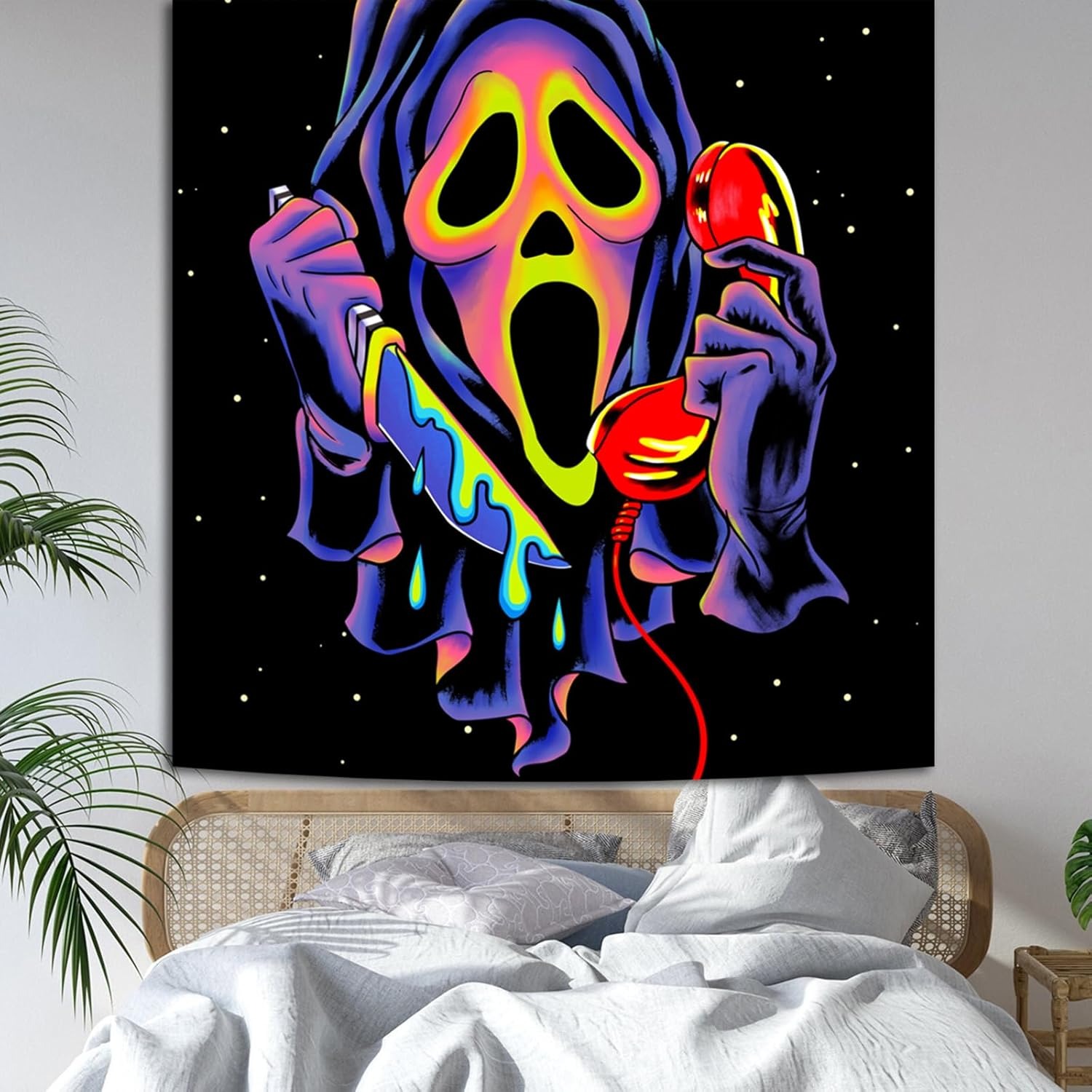 💥ON SALE💥Blacklight Horror Skull Tapestry💀💀💀