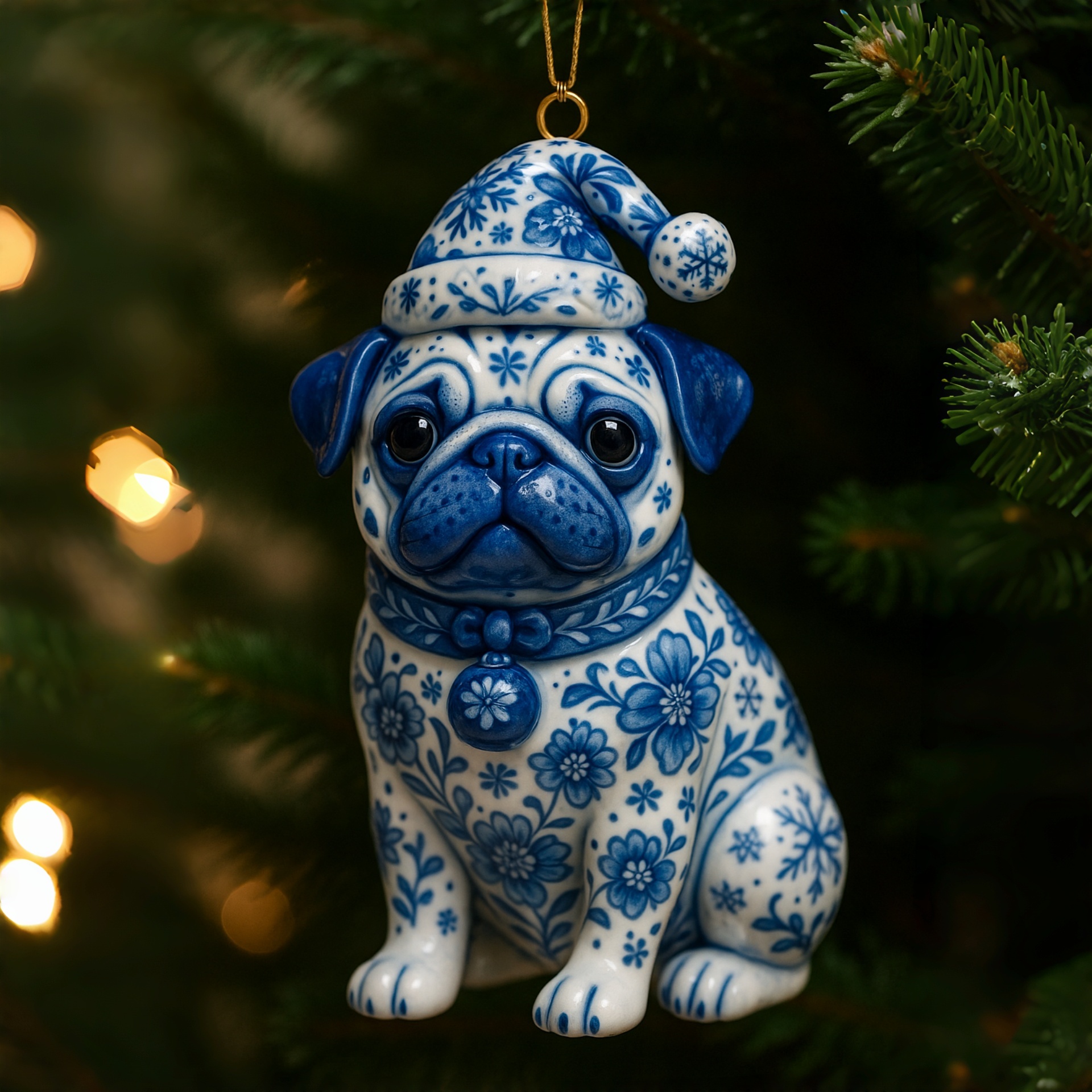 Delft Blue Pet Christmas Ornament