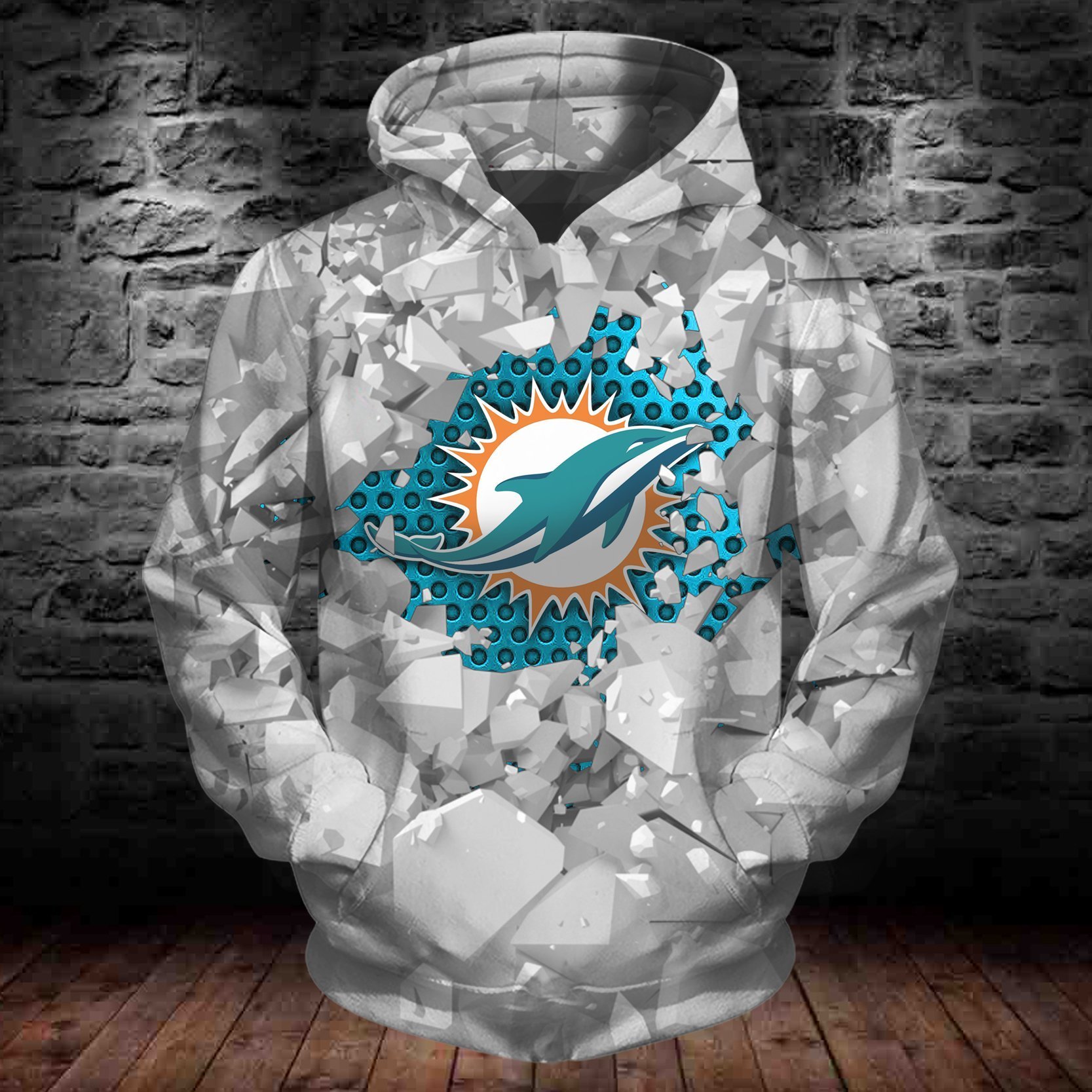 DOLPHINS HOODIE 3D ICE19