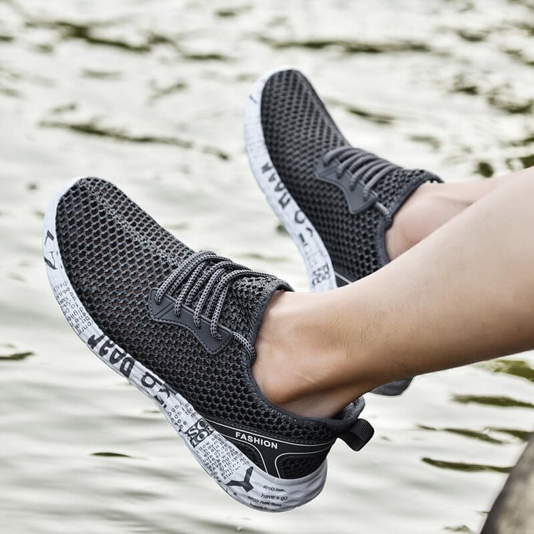 Men's Summer Graffiti Cutout Sneakers