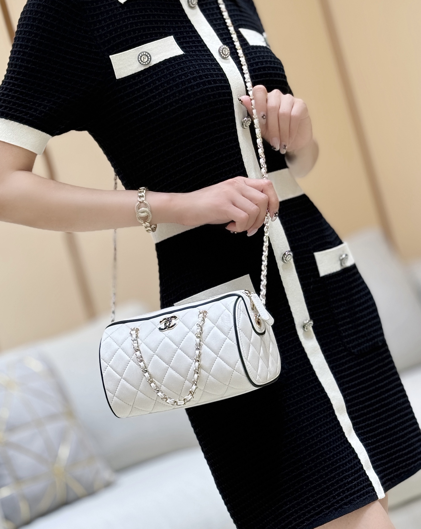 Chanel 25P Spring/Summer Preview Collection Panda Bowling Bag AP45150