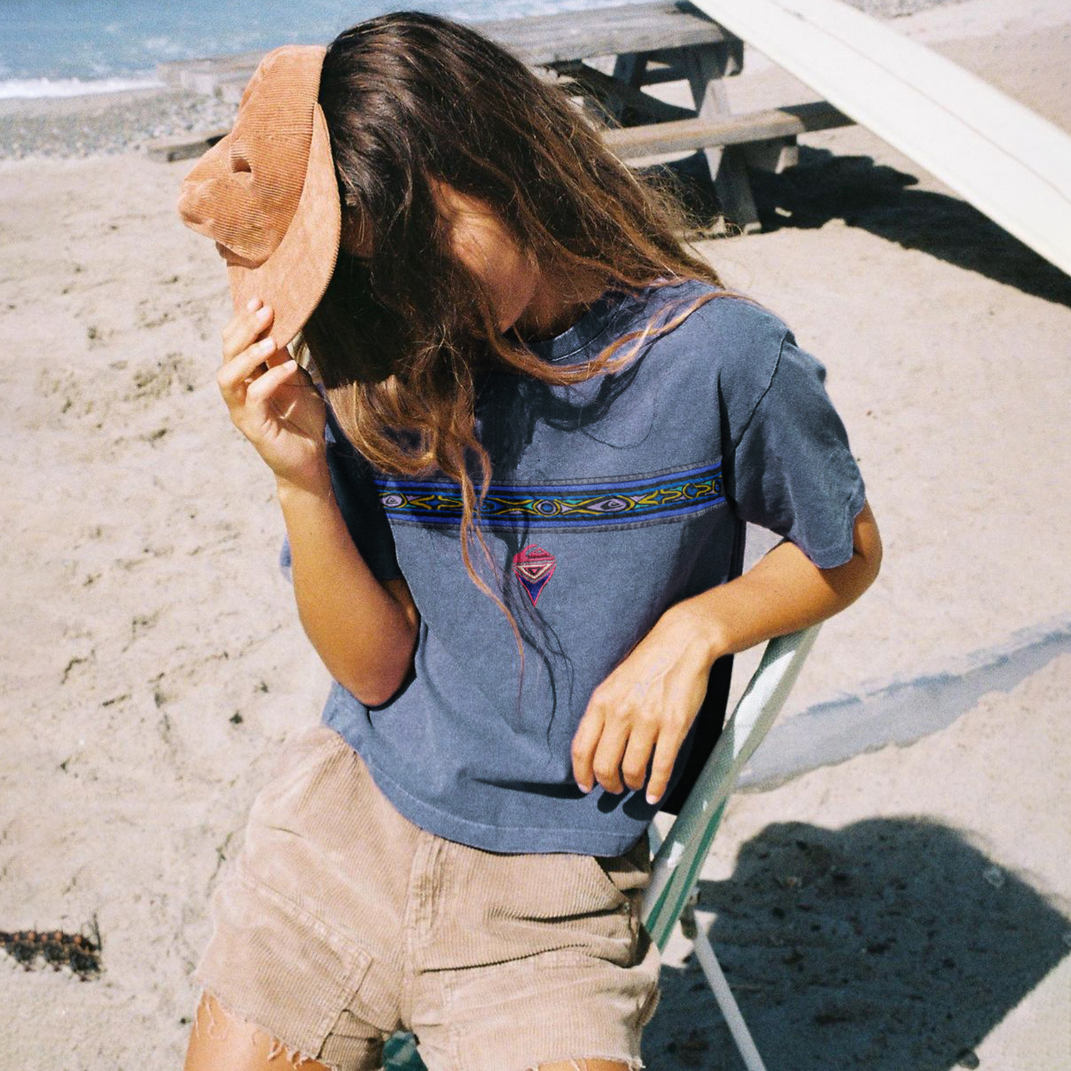 Vintage Surf Shack Print T-shirt