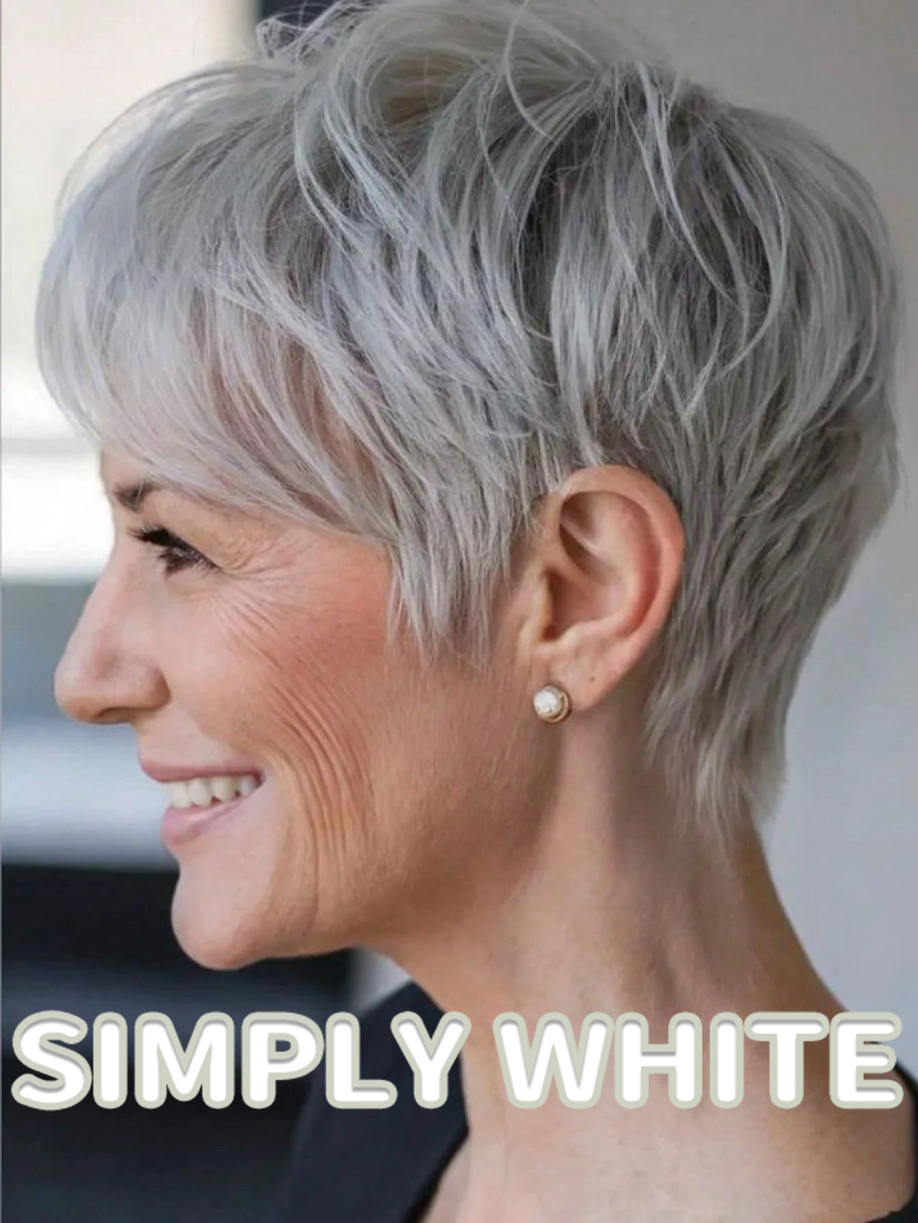 Silver Pixie Wig with Soft Bangs
