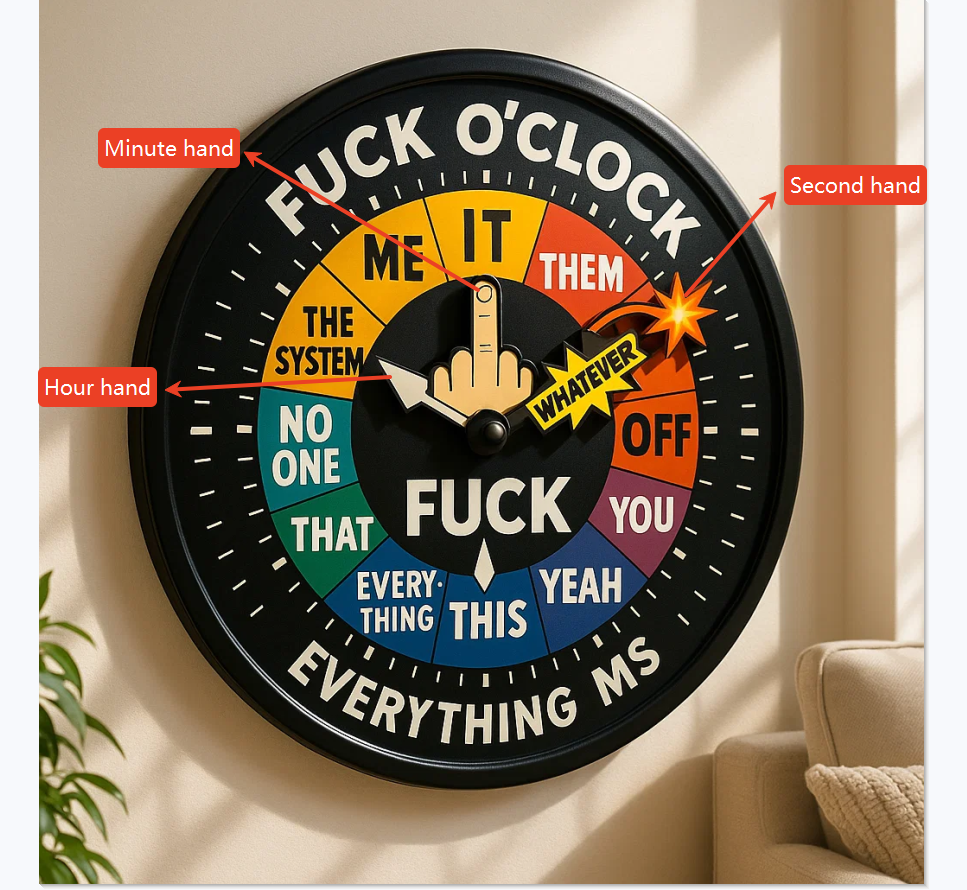 F*CK O’CLOCK – The Ultimate Mood Decision Clock