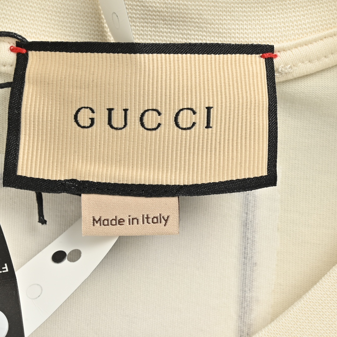 Gucci Rose Gold Logo Embroidered Short Sleeve