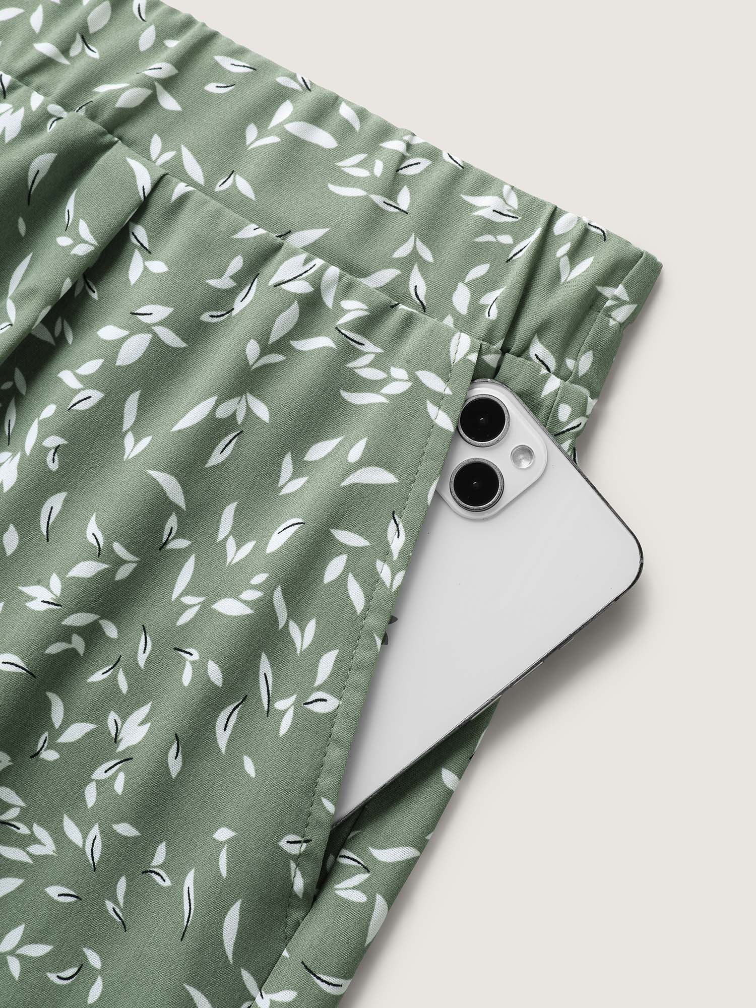 Ditsy Floral Print Wide-Leg Pants