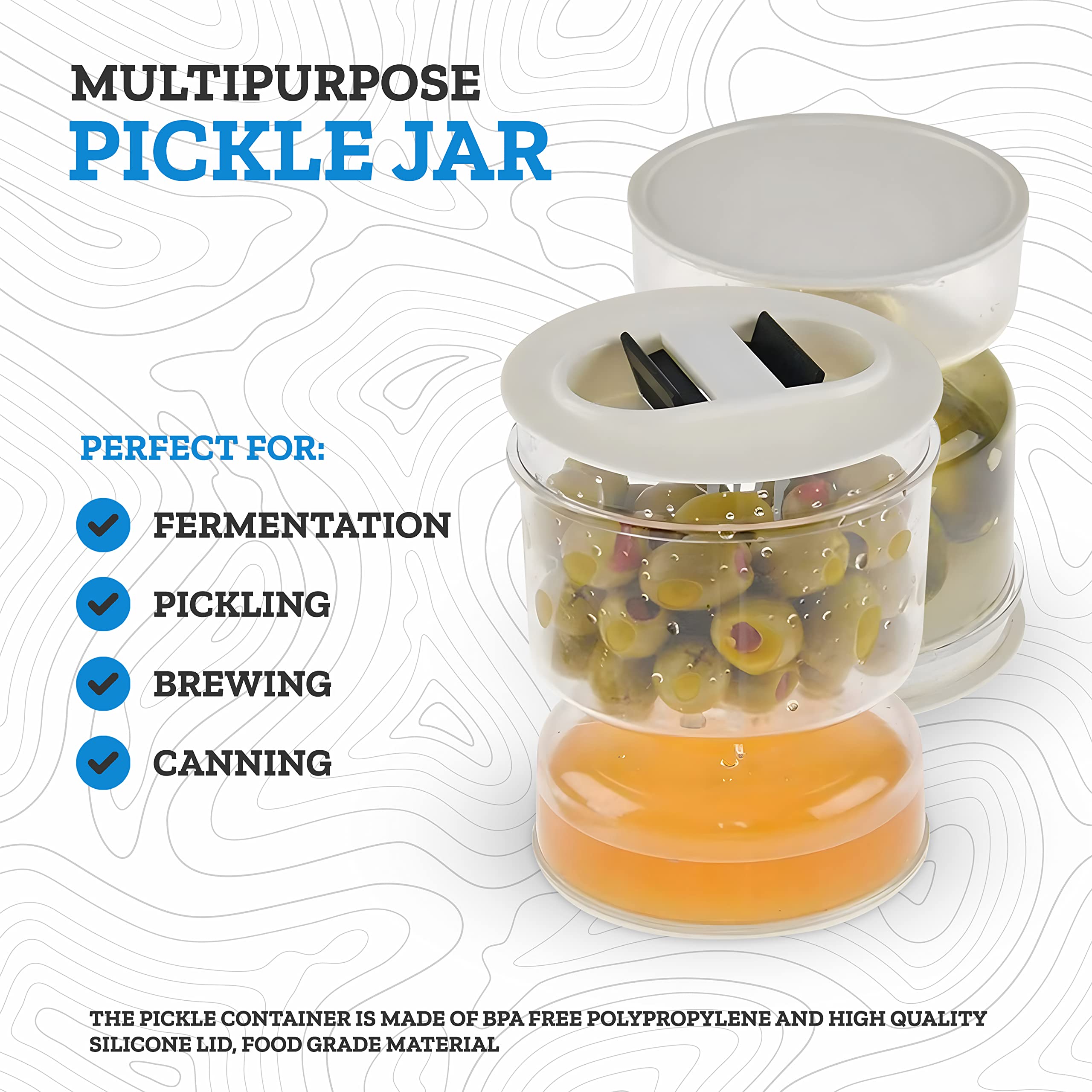 🔥Last Day 50% OFF🔥Pickle and Olives Jar Container with Strainer🔥BUY  3 SAVE 10% OFF & FREE SHIPPING