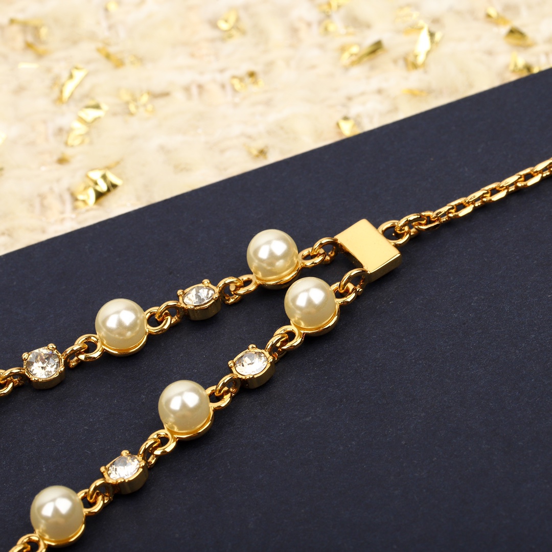 Dior Double Pearl and Diamond Necklace