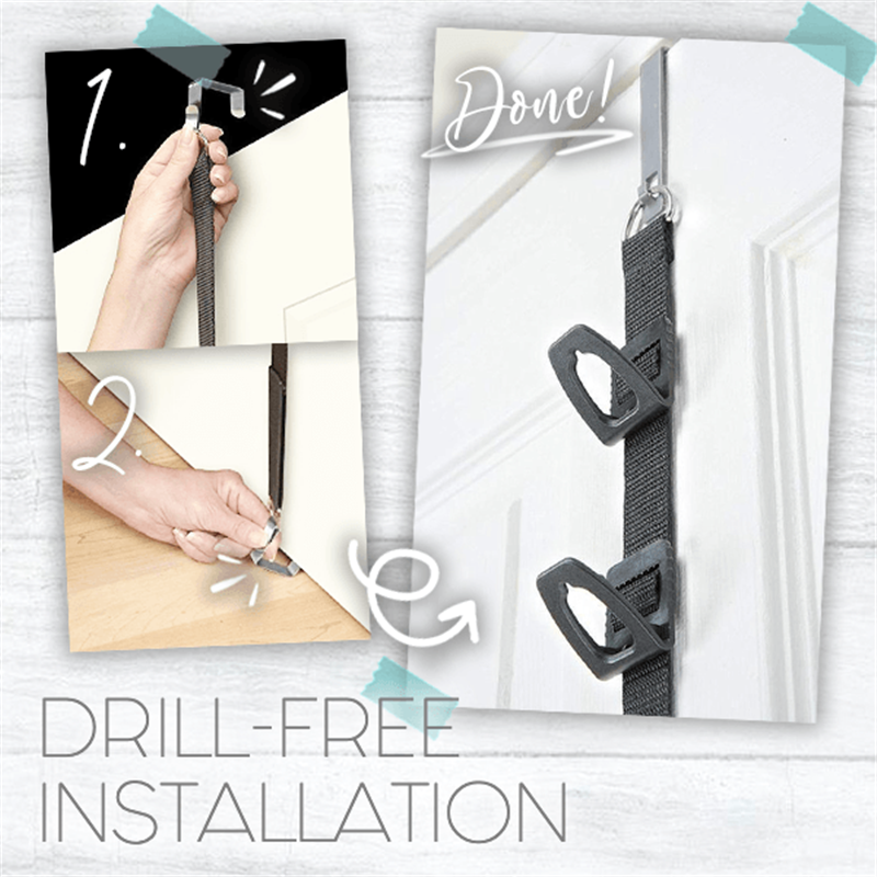 Adjustable Cap & Bag Storage Belt Door Rack