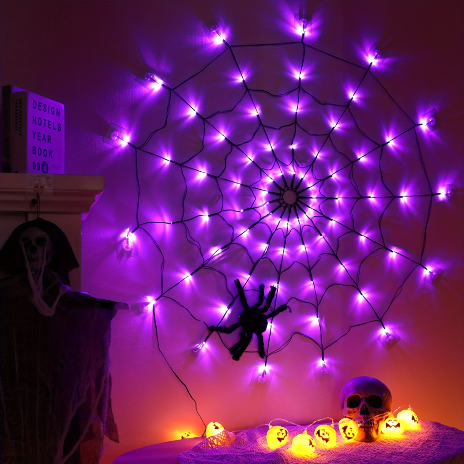 🔥On Sale🔥Halloween Decorations Spider Web Lights