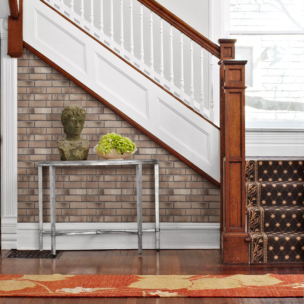 3D Coffee Brown Brick Peel and Stick Wall Tile