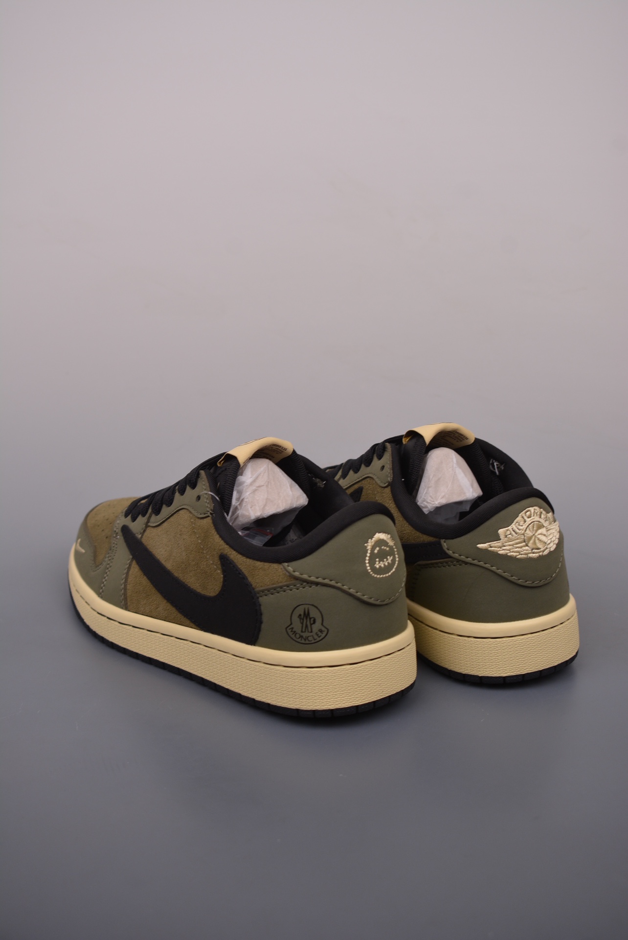 Moncler x Travis Scott x Air Jordan 1 Low OG SP Army Green Black CH6336-007