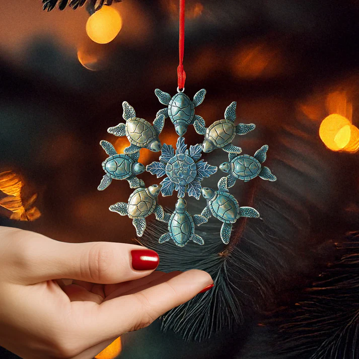 Sea Turtle Snowflake Ornament