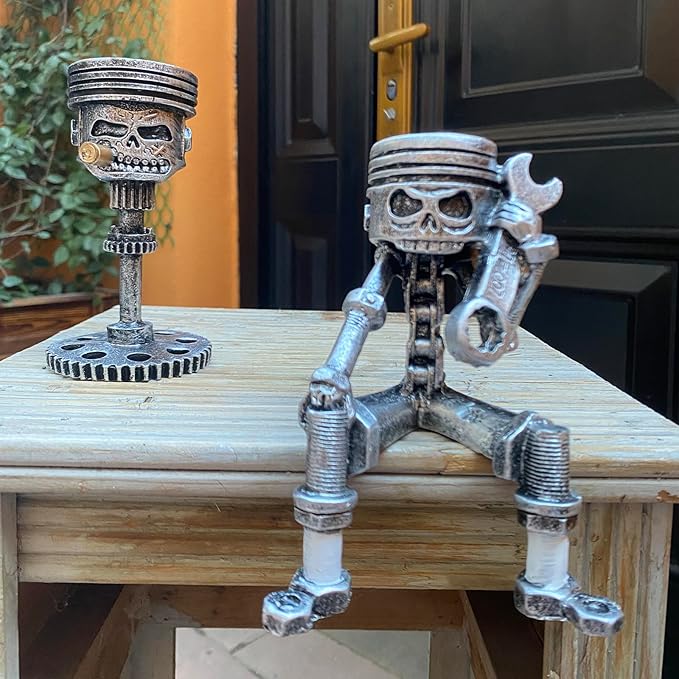 🔥Buy More Save More🔥Gothic Handmade Piston Skull Sculpture Ornaments(recycling/scrap metal)