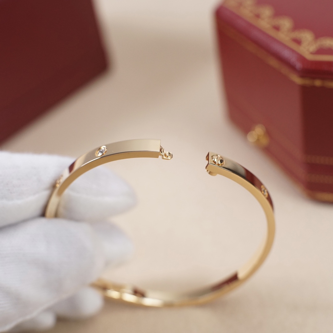 Cartier narrow four diamond bracelet