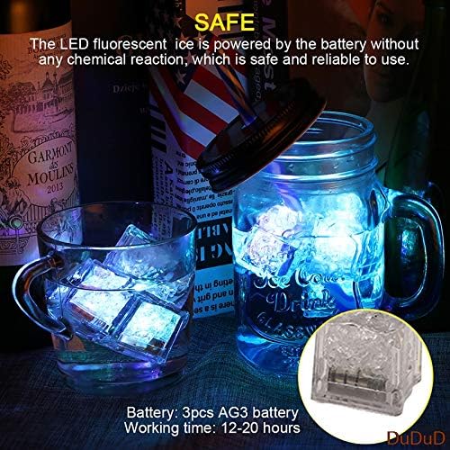 🧊🧊Multi-color Flashing LED Illuminated Ice Cubes - (Unique Party Supplies)