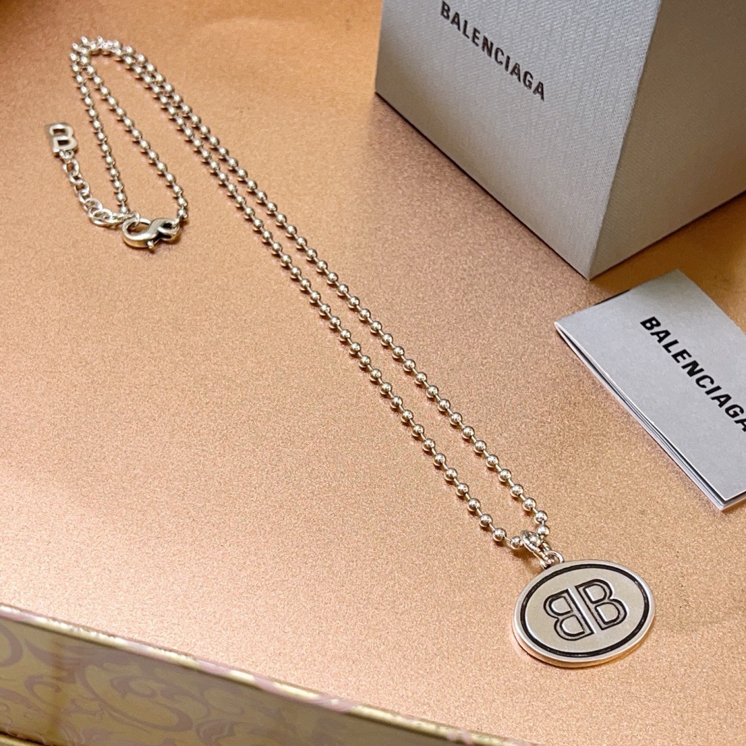 Balenciaga BB medal vintage necklace